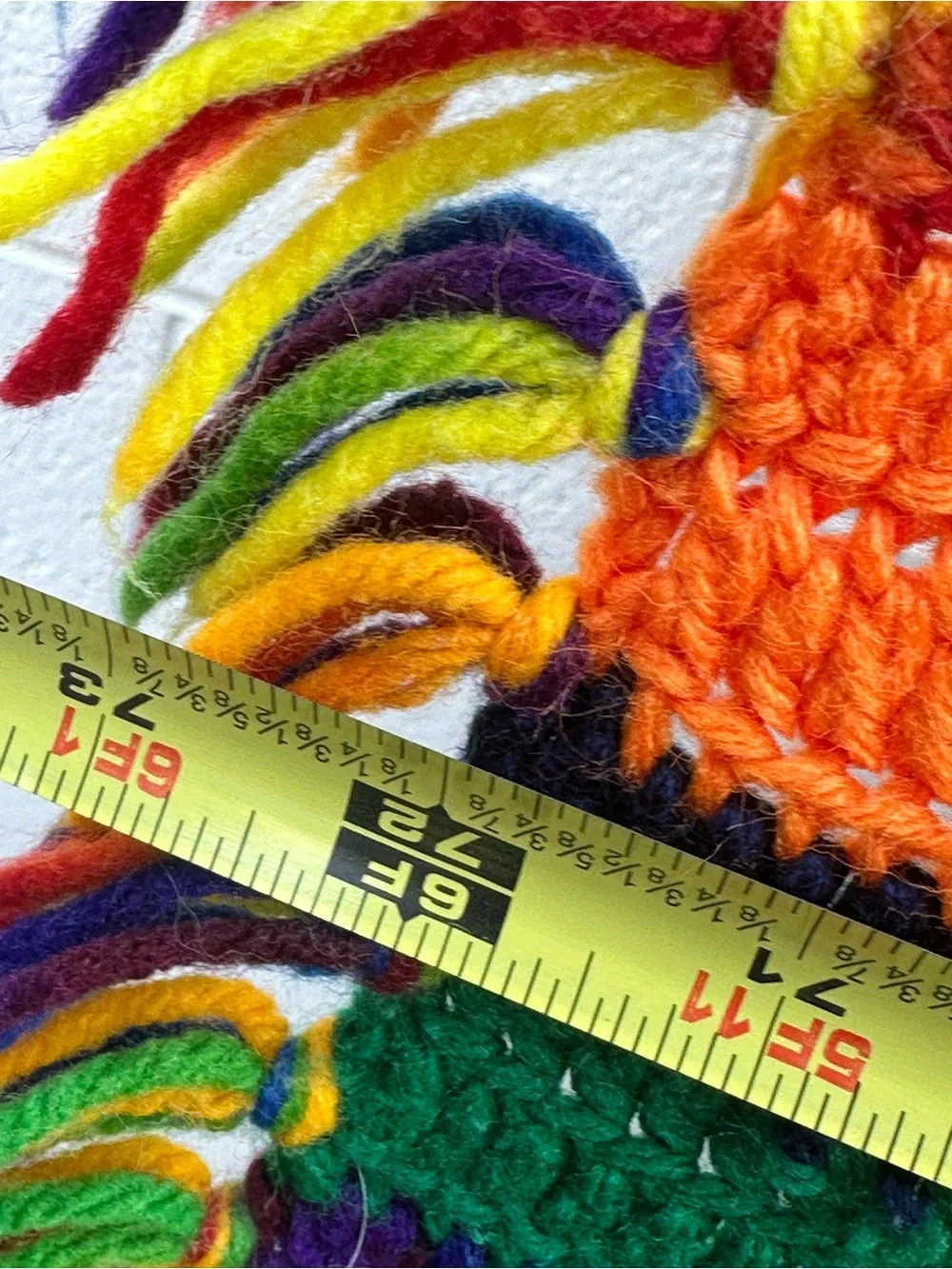 Handmade Happy Multicolor Crochet Throw Blanket - Colorful Stripe Accent fringe